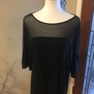 Black sheer shoulder blouse